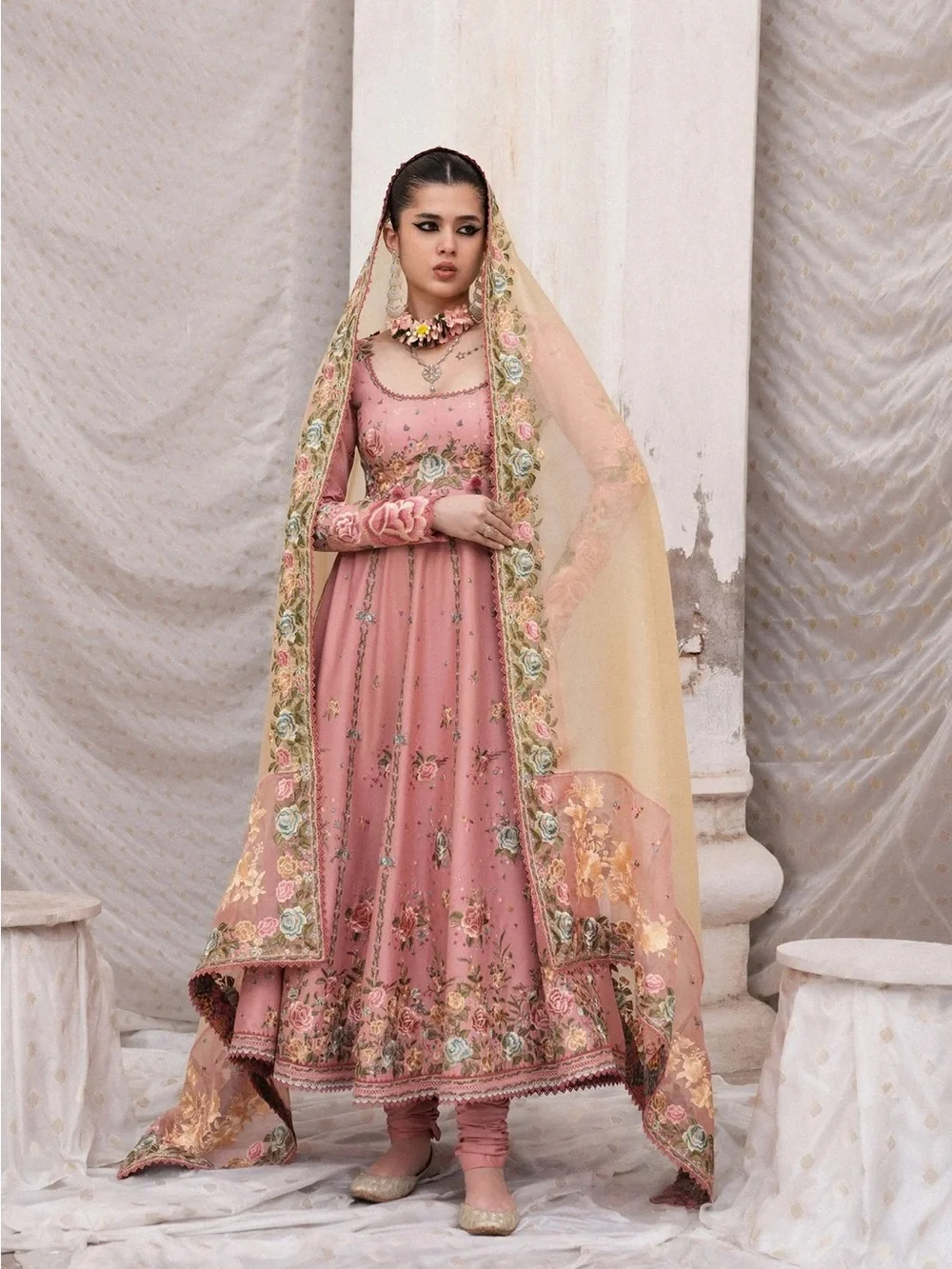 HUSSAIN REHAR PAKISTANI DESIGNER EMBROIDERED DRESS INDIAN 3 PIECE